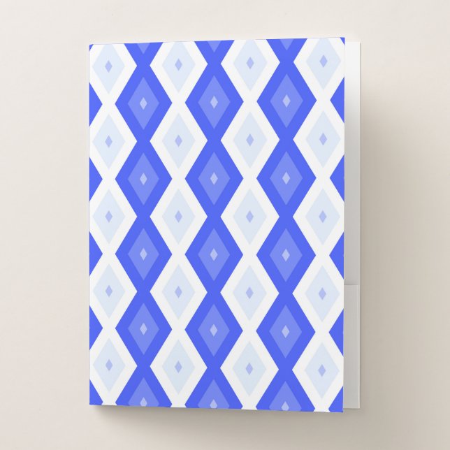 Royal blue diamond pattern pocket folder (Front)