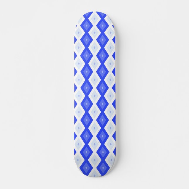 Royal blue diamond pattern skateboard (Front)