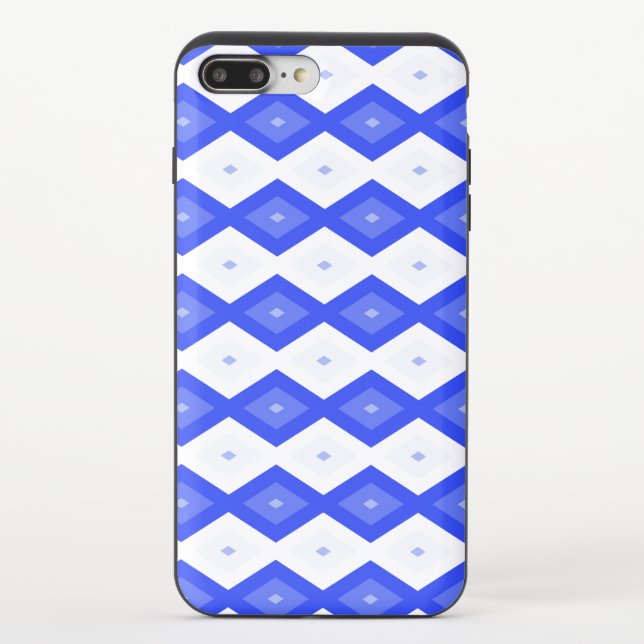 Royal blue diamond pattern uncommon iPhone case (Back)