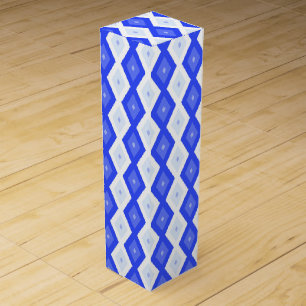 Royal blue diamond pattern wine box