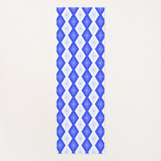 Royal blue diamond pattern yoga mat (Front)