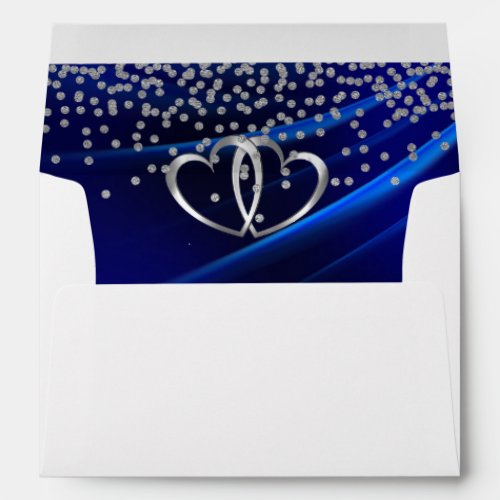 Royal Blue DiamondsHearts Wedding Envelope