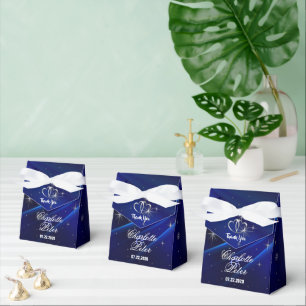 Royal Blue Diamonds/Hearts Wedding Favor Boxes