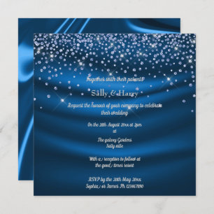 Royal Blue Diamonds wedding blue crystal Invitation