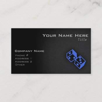 Royal Blue Dice Business Card by ColorStock at Zazzle