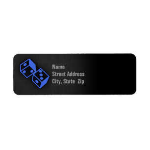 Royal Blue Dice Label