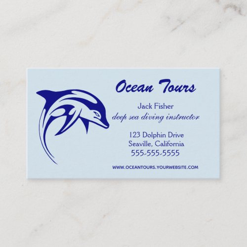 Royal Blue Dolphin Business Card