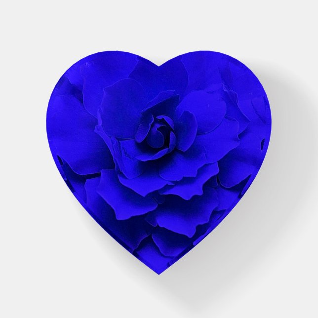Royal Blue Double Begonia Paperweight (Front)