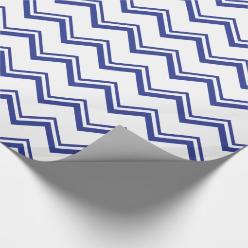Royal Blue Double Zigzag Zig Zag Pattern Wrapping Paper | Zazzle
