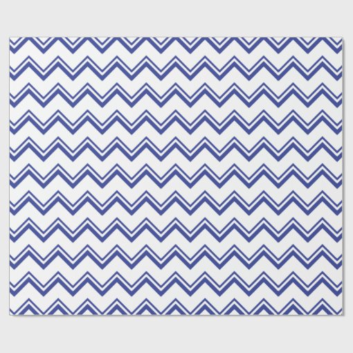 Royal Blue Double Zigzag Zig Zag Pattern Wrapping Paper | Zazzle