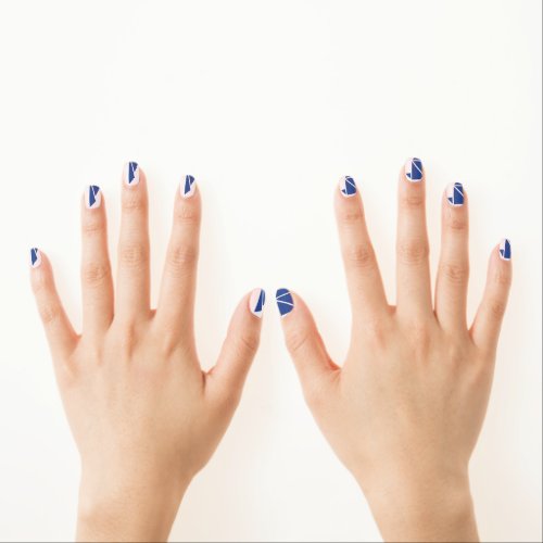 ROYAL BLUE DOVE ORIGAMI FEATHER MINX NAIL ART