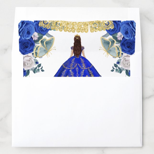 Royal Blue Dresses Quinceañera 15 Anos Envelope Liner (In Envelope)