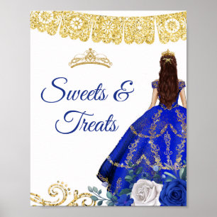 Royal Blue Dresses Quinceañera Sweets & Treats Poster