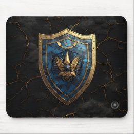 Royal Blue Eagle Crest Gaming Mouse Pad