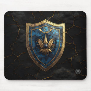 Royal Blue Eagle Crest Gaming Mouse Pad