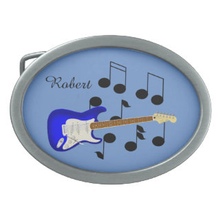 Royal Blue Electric Guitar Belt Buckle