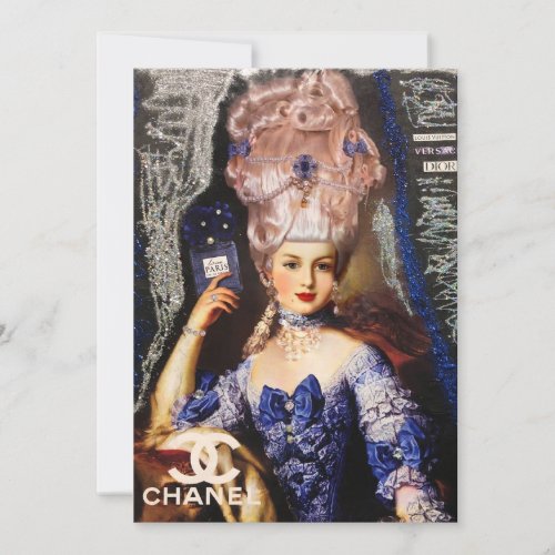 Royal Blue Elegance Diamonds  Versailles Invitation
