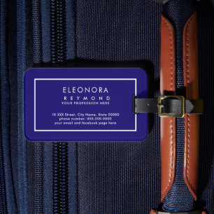 Royal Blue Elegant Luggage Tag