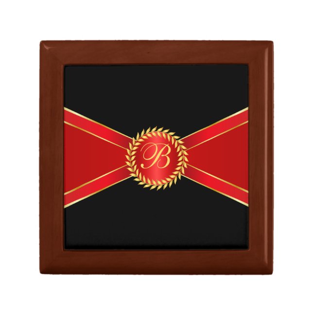 Royal Blue Elegant Monogram Jewelry Box (Front)