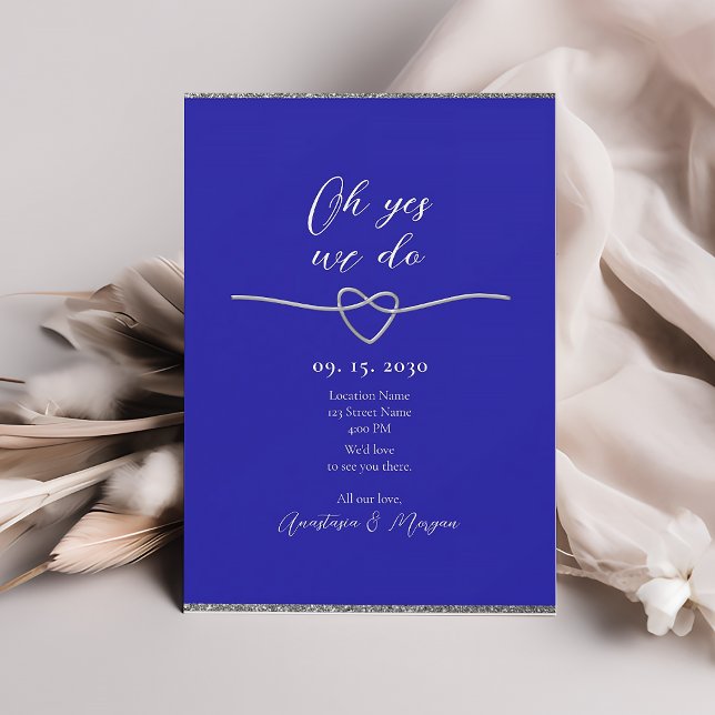 Royal Blue Elegant Wedding Reception Invite (Creator Uploaded)