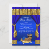 Royal Blue Ethnic Prince Baby Shower Invitations (Back)