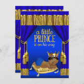 Royal Blue Ethnic Prince Baby Shower Invitations (Front/Back)