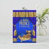 Royal Blue Ethnic Prince Baby Shower Invitations (Standing Front)