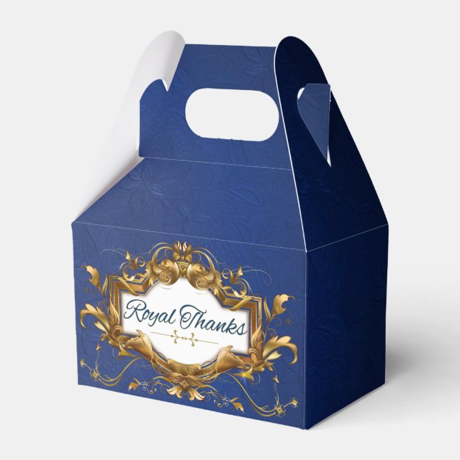Royal Blue Fancy| African Prince| Royal Thanks Favor Boxes (Front Side)