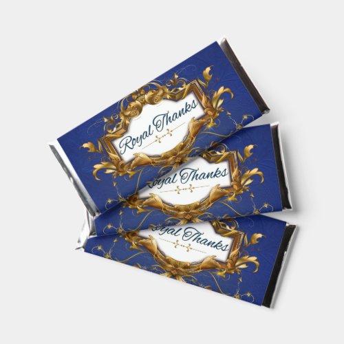 Royal Blue Fancy African Prince Royal Thanks Hershey Bar Favors