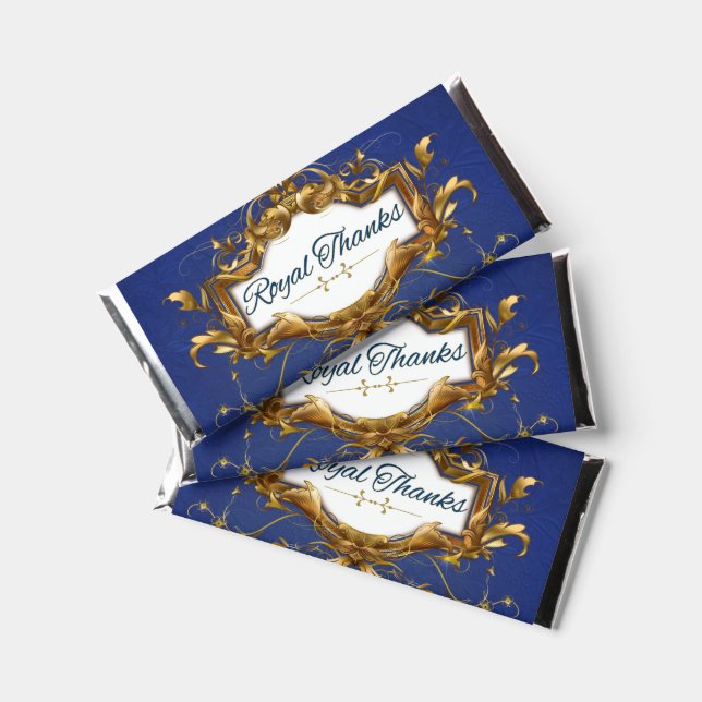 Royal Blue Fancy| African Prince| Royal Thanks Hershey Bar Favors (Front)