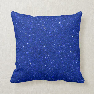 Royal blue fashion sparkle glitter throw pillow