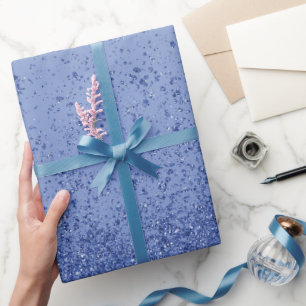 Royal Blue Faux Glitter  Wrapping Paper