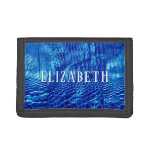 Royal Blue Faux Leather Tri-fold Wallet