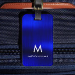 Royal Blue Faux Metal Steel Styled Personalized Luggage Tag<br><div class="desc">Royal Blue Faux Metal Steel Styled Personalized Luggage Tag</div>