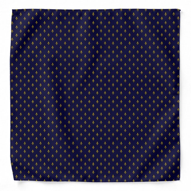 Royal Blue Fleur De Lis Bandana (Front)