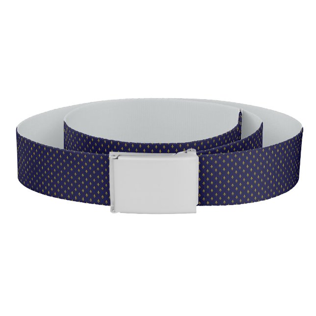 Royal Blue Fleur De Lis Pattern Belt (Coil)