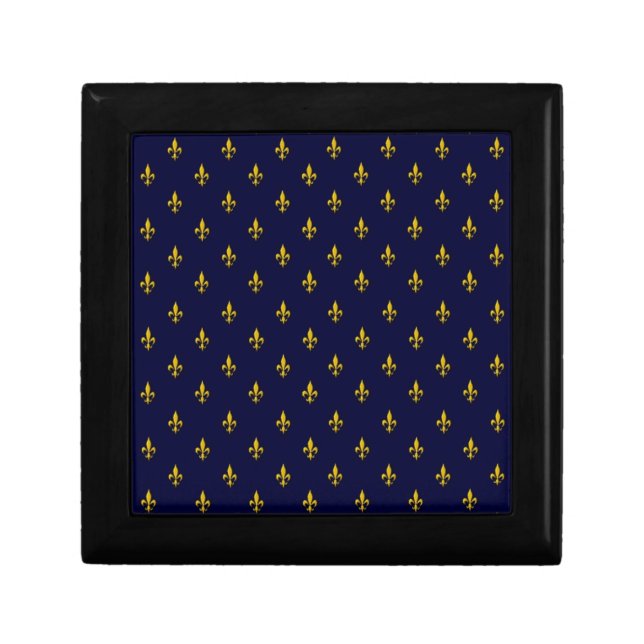 Royal Blue Fleur De Lis Pattern Gift Box (Front)