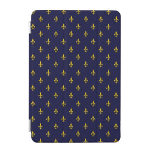 Royal Blue Fleur De Lis Pattern iPad Mini Cover