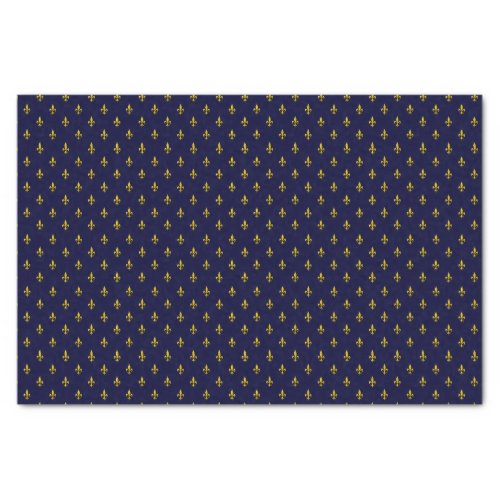 Royal Blue Fleur De Lis Pattern Tissue Paper