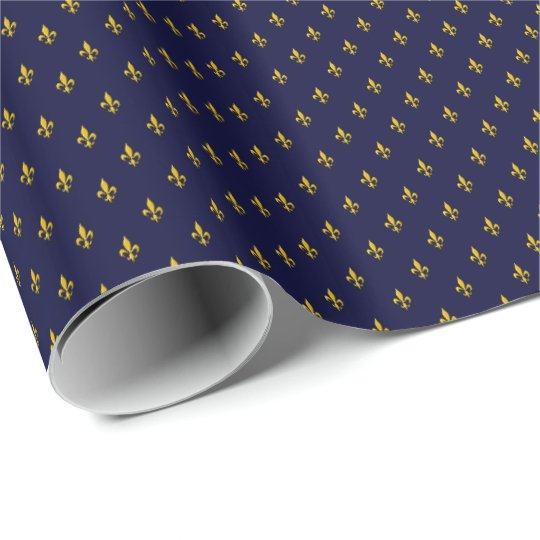 Royal Blue Fleur De Lis Wrapping Paper | Zazzle.com