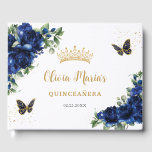 Royal Blue Floral Butterflies Gold Quinceanera Guest Book<br><div class="desc">Coordinate your party with this elegant personalized Royal Blue Floral Guest Book! Personalize it easily and quickly, simply click the customize it further button to edit the texts, change fonts and fonts colors. Featuring beautiful watercolor royal blue flowers and royal blue and gold butterflies. Matching items available in store. (c)...</div>