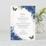 Royal Blue Floral Butterflies Quinceanera Menu<br><div class="desc">Designed to co-ordinate with our Royal Blue Floral collection, this elegant menu features watercolor royal blue flowers and butterflies. Personalize it with your own wording and details easily and quickly, simply press the customise it button to further re-arrange and format the style and placement of the text. Double sided. Great...</div>