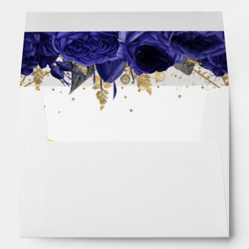 Royal Blue Floral Elegant Envelope