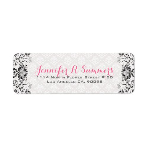 Royal Blue Floral Lace White Damasks Label