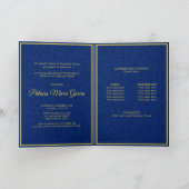 Royal blue floral vines with photo quinceanera card (Inside)