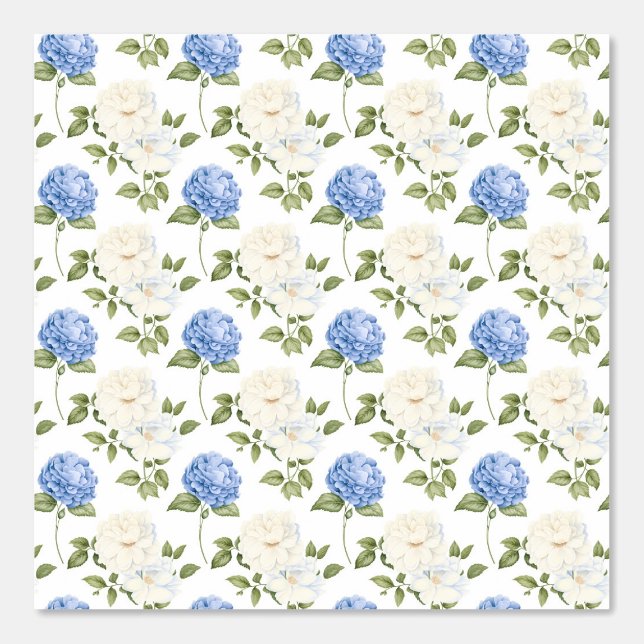 Royal Blue Florals Wallpaper (Front)