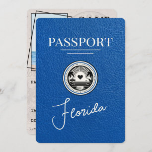 Royal Blue Florida Passport Save The Date