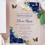 Royal Blue Flowers Floral Quinceañera Butterflies Acrylic Invitations<br><div class="desc">Personalize this pretty royal blue floral Quinceañera / Sweet 16 birthday acrylic invitation easily and quickly. Simply click the customize it further button to edit the texts, change fonts and fonts colors. Featuring vibrant royal blue flowers, butterflies and gold accents. Matching items available in store. (c) Somerset Fine Paperie by...</div>