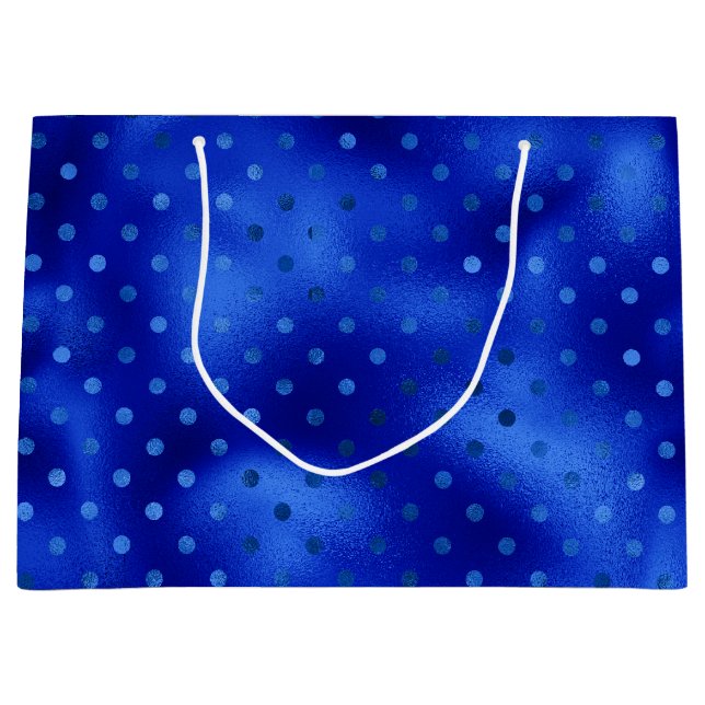 Royal Blue Foil Hanukkah Large Gift Bag (Front)