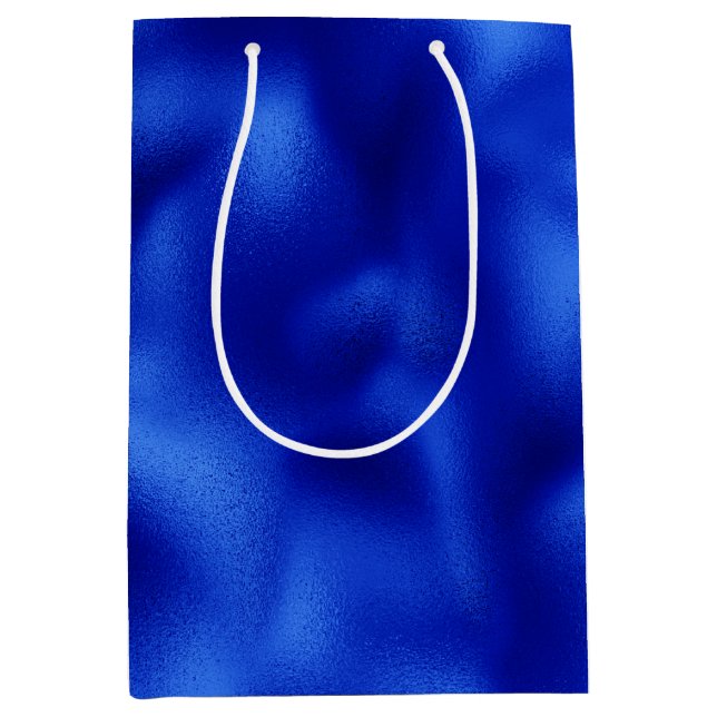 Royal Blue Foil Hanukkah Medium Gift Bag (Front)